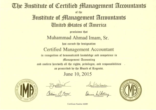CMA Certification